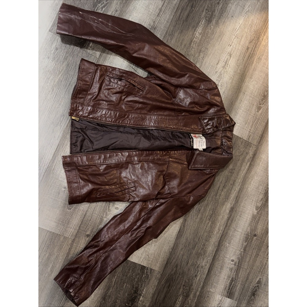 The Leather Shop Sears Leather Bike Jacket Size 36 Under Left Armpit In Picture